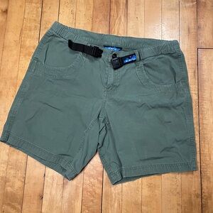Kavu Belted Shorts Mens Medium Green Canvas Outdoor Gorpcore Hiking